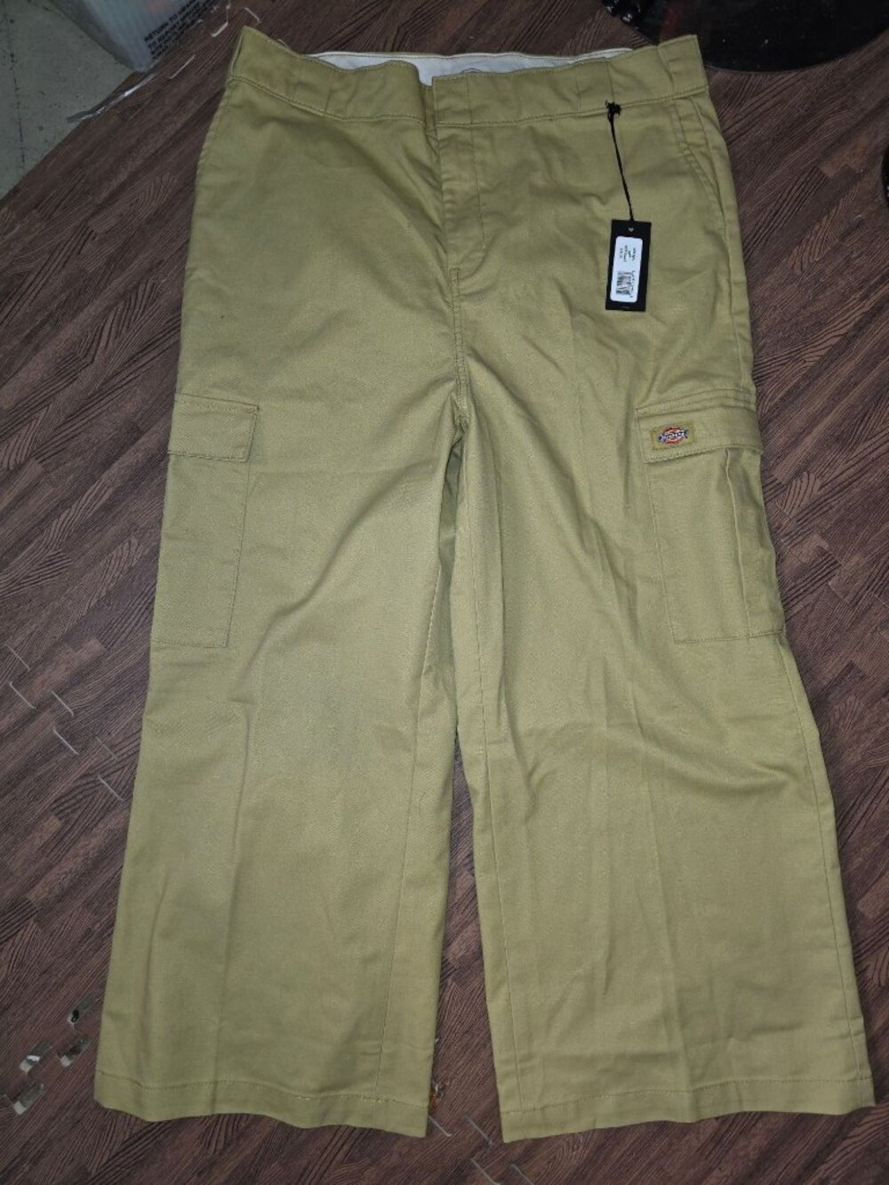 Dickies Womens Khaki Cargo Pants 16R Workwear Durable Polyester Cotton Blend